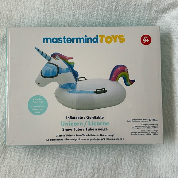 Mastermind Inflatable Unicorn Snow Tube - Picture 1 of 2